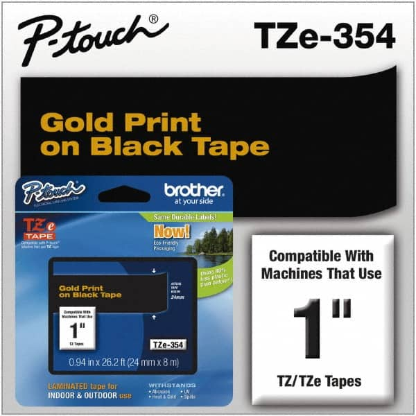 Brother - 1" Wide, Black Tape Cassette - For Label Maker - Caliber Tooling