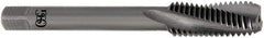 OSG - M10x1.25 Metric Fine 3 Flute Modified Bottoming Spiral Flute Tap - Solid Carbide, Bright Finish, 75mm OAL, Right Hand Flute, Right Hand Thread, H4, Series 389 - Exact Industrial Supply