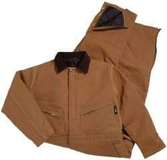 PRO-SAFE - Size M, Brown, Two Way Zipper, Cold Weather Coverall - Cotton, Nylon, 6 Pockets - Caliber Tooling