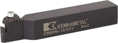 Kennametal - CRDP, Neutral Cut, 0° Lead Angle, 1-1/4" Shank Height x 1-1/4" Shank Width, Neutral Rake Indexable Turning Toolholder - 6" OAL, R..V45 Insert Compatibility, Series V-Bottom Round - Caliber Tooling