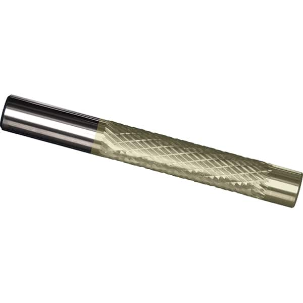 Made in USA - 3/8" Diam, 2" LOC, Solid Carbide Diamond Pattern Router Bit - Right Hand Cut, 4" OAL, 3/8" Shank Diam, Use on Cast Iron, Stainless, Steel, Titanium - Caliber Tooling