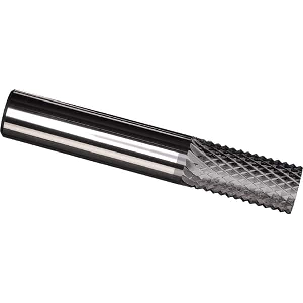 Made in USA - 1/4" Diam, 1" LOC, Plain End, Solid Carbide Diamond Pattern Router Bit - Right Hand Cut, 3" OAL, 1/4" Shank Diam, Use on Carbon & Honeycomb, Carbon Fiber, Composite, Fiberglass, Graphite - Caliber Tooling