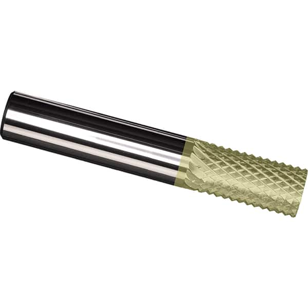 Made in USA - 1/8" Diam, 1/2" LOC, Plain End, Solid Carbide Diamond Pattern Router Bit - Right Hand Cut, 1-1/2" OAL, 1/8" Shank Diam, Use on Carbon & Honeycomb, Carbon Fiber, Composite, Fiberglass, Graphite - Caliber Tooling