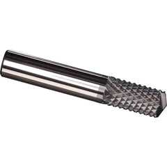 Made in USA - 1/4" Diam, 1" LOC, Drill Point End, Solid Carbide Diamond Pattern Router Bit - Right Hand Cut, 3" OAL, 1/4" Shank Diam, Use on Carbon & Honeycomb, Carbon Fiber, Composite, Fiberglass, Graphite - Caliber Tooling