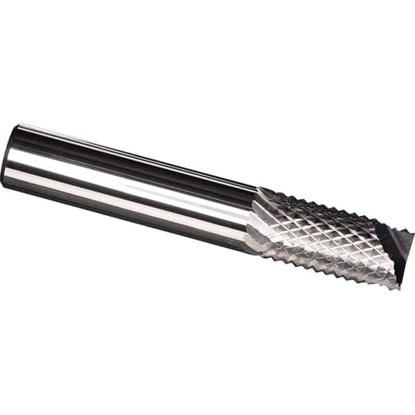 Made in USA - 3/32" Diam, 3/8" LOC, End Mill End, Solid Carbide Diamond Pattern Router Bit - Right Hand Cut, 1-1/2" OAL, 1/8" Shank Diam, Use on Carbon & Honeycomb, Carbon Fiber, Composite, Fiberglass, Graphite - Caliber Tooling