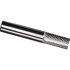 Made in USA - 3/8" Diam, 1" LOC, Plain End, Solid Carbide Diamond Pattern Router Bit - Right Hand Cut, 2-1/2" OAL, 3/8" Shank Diam, Use on Carbon & Honeycomb, Carbon Fiber, Composite, Fiberglass, Graphite - Caliber Tooling