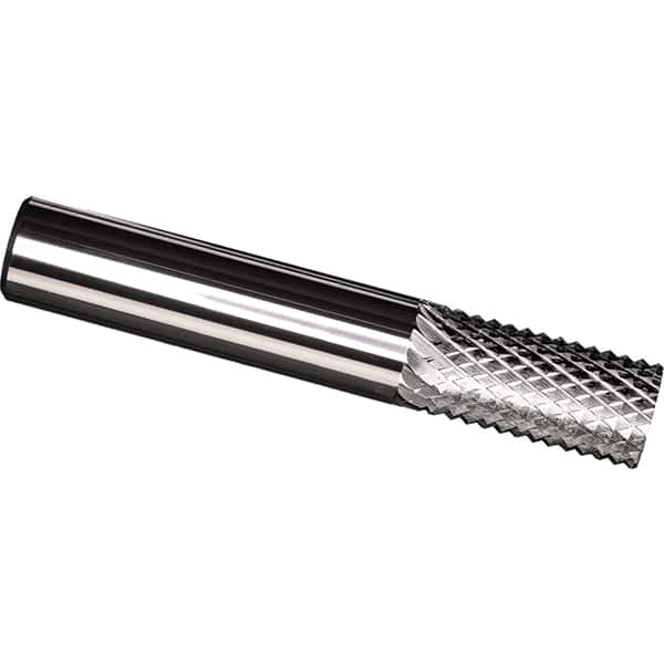 Made in USA - 1/8" Diam, 1/2" LOC, Plain End, Solid Carbide Diamond Pattern Router Bit - Right Hand Cut, 1-1/2" OAL, 1/8" Shank Diam, Use on Carbon & Honeycomb, Carbon Fiber, Composite, Fiberglass, Graphite - Caliber Tooling