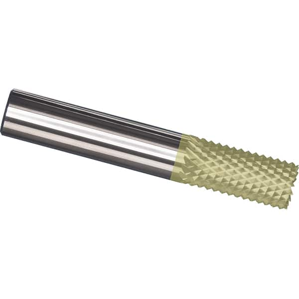 Made in USA - 1/4" Diam, 1" LOC, Burr End, Solid Carbide Diamond Pattern Router Bit - Right Hand Cut, 2-1/2" OAL, 1/4" Shank Diam, Use on Carbon & Honeycomb, Carbon Fiber, Composite, Fiberglass, Graphite - Caliber Tooling