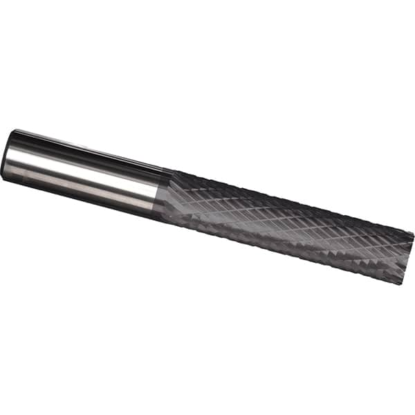 Made in USA - 3/16" Diam, 5/8" LOC, Plain End, Solid Carbide Diamond Pattern Router Bit - Right Hand Cut, 2" OAL, 3/16" Shank Diam, Use on Cast Iron, Stainless, Steel, Titanium - Caliber Tooling