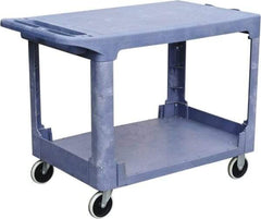 Value Collection - 500 Lb Capacity, 26" Wide x 46" Long x 33" High Shelf Cart - 2 Shelf, Plastic, 2 Rigid/2 Swivel Casters - Caliber Tooling