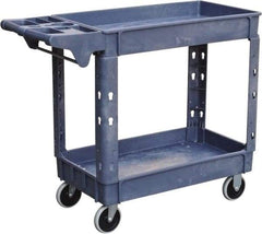 Value Collection - 500 Lb Capacity, 17" Wide x 39-3/4" Long x 33-1/4" High Shelf Cart - 2 Shelf, Plastic, 2 Rigid/2 Swivel Casters - Caliber Tooling