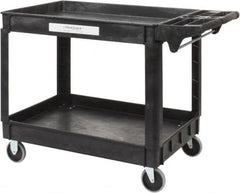 Value Collection - 500 Lb Capacity, 25-1/2" Wide x 46" Long x 33-1/4" High Shelf Cart - 2 Shelf, Plastic, 2 Rigid/2 Swivel Casters - Caliber Tooling