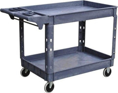 Value Collection - 500 Lb Capacity, 25-1/2" Wide x 46" Long x 33-1/4" High Shelf Cart - 2 Shelf, Plastic, 2 Rigid/2 Swivel Casters - Caliber Tooling