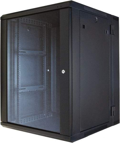 Video Mount - Security Camera Hinged Wall Equipment Rack Enclosure - Black - Caliber Tooling