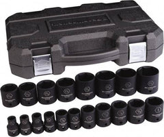 GearWrench - 19 Piece 1/2" Drive Standard Impact Socket Set - 6 Points, 3/8 to 1-1/16", Inch Measurement Standard - Caliber Tooling