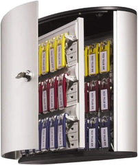 DURABLE - 36 Keys, Silver Key Storage Cabinet - 11-3/4" Wide x 4-5/8" Deep x 11" High - Caliber Tooling