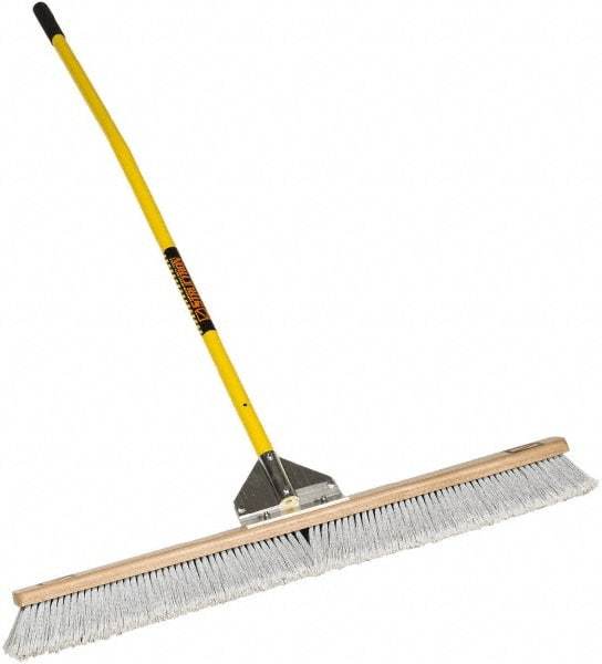 SEYMOUR-MIDWEST - 24" Fine Particle Polypropylene Push Broom - 3" Bristle Length, Wood Block, Bolt-On Handle Connection, Handle Included - Caliber Tooling