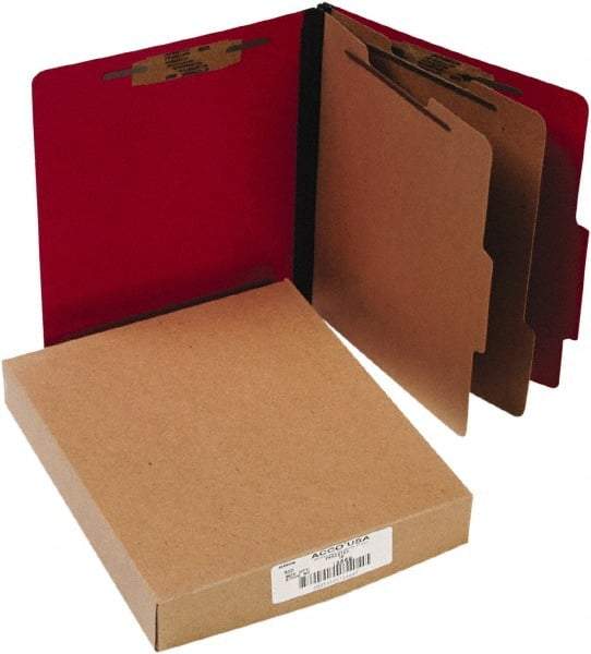 ACCO - 11 x 8 1/2", Letter Size, Executive Red, File Folders with Top Tab - Right of Center Tab Cut Location - Caliber Tooling