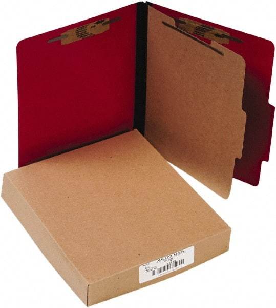 ACCO - 11 x 8 1/2", Letter Size, Executive Red, File Folders with Top Tab - Right of Center Tab Cut Location - Caliber Tooling