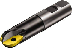 Sandvik Coromant - 40mm Cut Diam, 36.5mm Max Depth of Cut, 40mm Shank Diam, 221mm OAL, Indexable Ball Nose End Mill - 69.2mm Head Length, Weldon Flat Shank, R216.. B Toolholder, APMT 160408-M, R216-40 07 Insert - Caliber Tooling