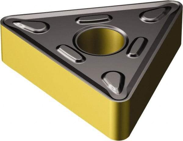 Sandvik Coromant - TNMG666 HM Grade 4335 Carbide Turning Insert - TiCN/AI2O3/TiN Finish, 60° Triangle, 3/4" Inscr Circle, 3/8" Thick, 3/32" Corner Radius - Caliber Tooling