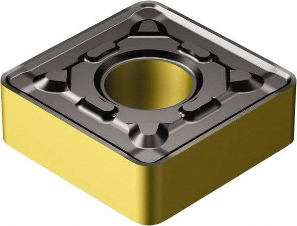 Sandvik Coromant - SNMG646 MRR Grade 2220 Carbide Turning Insert - TiCN/AI2O3/TiN Finish, 90° Square, 3/4" Inscr Circle, 1/4" Thick, 3/32" Corner Radius - Caliber Tooling