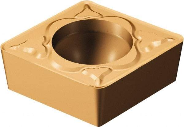 Sandvik Coromant - CCMT21.51 MM Grade 1115 Carbide Turning Insert - TiAlN/AlCr2O3 Finish, 80° Diamond, 1/4" Inscr Circle, 3/32" Thick, 1/64" Corner Radius - Caliber Tooling