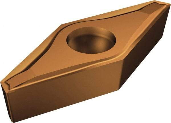 Sandvik Coromant - VCEX2200 F Grade 1125 Carbide Turning Insert - TiAlN/AlCr2O3 Finish, 35° Diamond, 3/8" Inscr Circle, 1/8" Thick, 0mm Corner Radius - Caliber Tooling