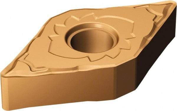 Sandvik Coromant - DNMG441 SF Grade 1125 Carbide Turning Insert - 55° Diamond, 1/2" Inscr Circle, 1/4" Thick, 1/64" Corner Radius - Caliber Tooling