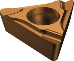 Sandvik Coromant - TCGT220 K Grade 1125 Carbide Turning Insert - TiAlN/AlCr2O3 Finish, 60° Triangle, 1/4" Inscr Circle, 1/8" Thick, 0.2mm Corner Radius - Caliber Tooling