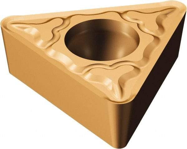 Sandvik Coromant - TPMT1.21.20 MF Grade 1125 Carbide Turning Insert - TiAlN/AlCr2O3 Finish, 60° Triangle, 5/32" Inscr Circle, 5/64" Thick, 0.2mm Corner Radius - Caliber Tooling