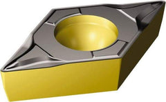 Sandvik Coromant - DCMT21.52 KM Grade 3210 Carbide Turning Insert - TiCN/AI2O3/TiN Finish, 55° Diamond, 1/4" Inscr Circle, 3/32" Thick, 1/32" Corner Radius - Caliber Tooling