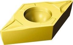 Sandvik Coromant - DCMT32.51 MF Grade 2025 Carbide Turning Insert - TiCN/AI2O3/TiN Finish, 55° Diamond, 3/8" Inscr Circle, 5/32" Thick, 1/64" Corner Radius - Caliber Tooling