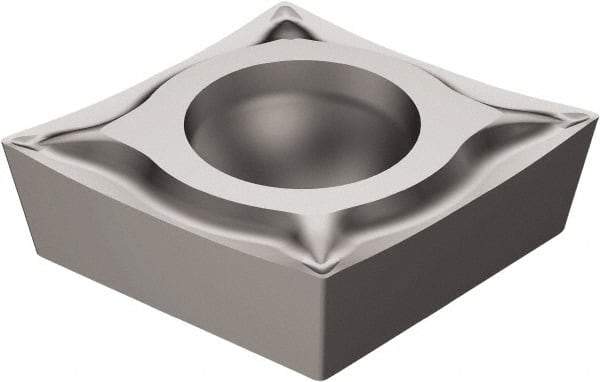 Sandvik Coromant - CCGT32.50 UM Grade H13A Carbide Turning Insert - Uncoated, 80° Diamond, 3/8" Inscr Circle, 5/32" Thick, 0.2mm Corner Radius - Caliber Tooling