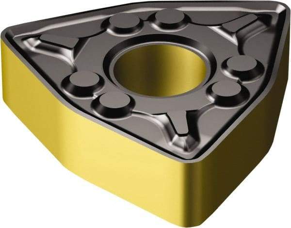 Sandvik Coromant - WNMG432 WM Grade 4325 Carbide Turning Insert - TiCN/Al2O3/TiN Finish, 80° Trigon, 1/2" Inscr Circle, 3/16" Thick, 1/32" Corner Radius - Caliber Tooling