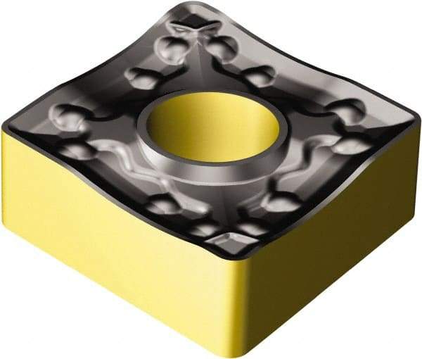 Sandvik Coromant - CNMM432 PR Grade 4305 Carbide Turning Insert - TiCN/Al2O3/TiN Finish, 80° Diamond, 1/2" Inscr Circle, 3/16" Thick, 1/32" Corner Radius - Caliber Tooling