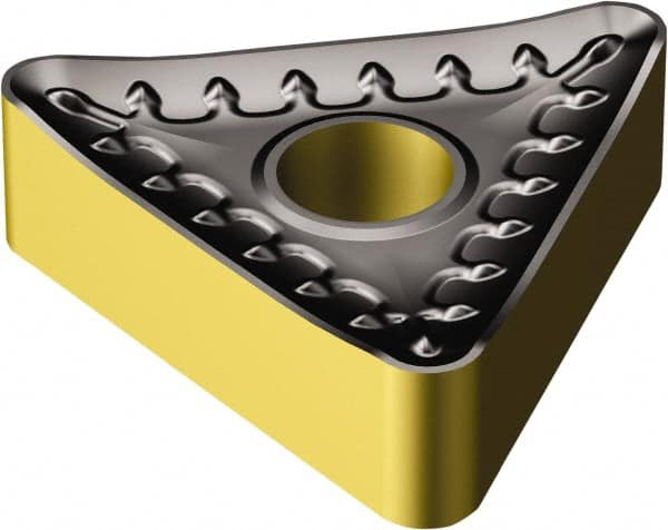 Sandvik Coromant - TNMM544 QR Grade 4325 Carbide Turning Insert - TiCN/Al2O3/TiN Finish, 60° Triangle, 5/8" Inscr Circle, 1/4" Thick, 1/16" Corner Radius - Caliber Tooling