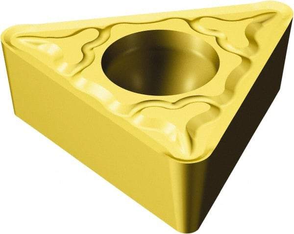 Sandvik Coromant - TCMT1.81.51 KM Grade 3005 Carbide Turning Insert - TiCN/Al2O3/TiN Finish, 60° Triangle, 7/32" Inscr Circle, 3/32" Thick, 1/64" Corner Radius - Caliber Tooling