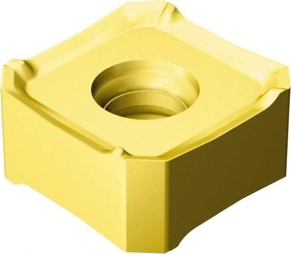 Sandvik Coromant - 345R13T5 MM Grade 2030 Carbide Milling Insert - TiAlN/TiN Finish, 5.95mm Thick, 13mm Inscribed Circle, 0.8mm Corner Radius - Caliber Tooling