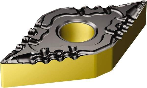 Sandvik Coromant - DNMG331 PF Grade 1515 Carbide Turning Insert - TiCN/AI2O3/TiN Finish, 55° Diamond, 3/8" Inscr Circle, 3/16" Thick, 1/64" Corner Radius - Caliber Tooling