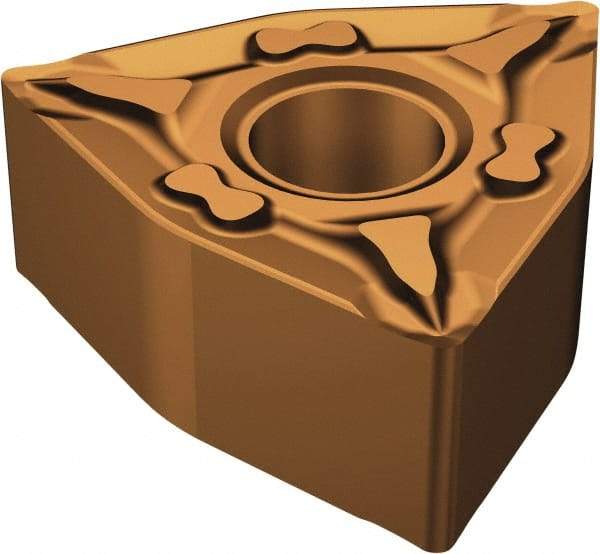 Sandvik Coromant - WNMG331 MF Grade 1125 Carbide Turning Insert - TiAlN/AlCr2O3 Finish, 80° Trigon, 1/4" Inscr Circle, 3/16" Thick, 1/64" Corner Radius - Caliber Tooling