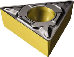 Sandvik Coromant - TCMT221 KF Grade 3210 Carbide Turning Insert - TiCN/AI2O3/TiN Finish, 60° Triangle, 1/4" Inscr Circle, 1/8" Thick, 1/64" Corner Radius - Caliber Tooling