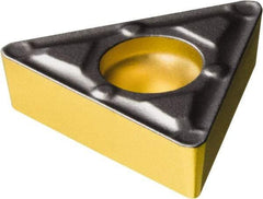 Sandvik Coromant - TCMX222 WF Grade 4315 Carbide Turning Insert - TiCN/Al2O3/TiN Finish, 60° Triangle, 1/4" Inscr Circle, 1/8" Thick, 1/32" Corner Radius - Caliber Tooling