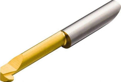 Sandvik Coromant - 3.45mm Groove Width, 7.2mm Min Hole Diam, 40mm Max Hole Depth, Turning Grooving Tool - 40mm Projection, 61.25mm OAL, 0.2mm Radius, Solid Carbide, TiAlN/TiN Finish - Exact Industrial Supply