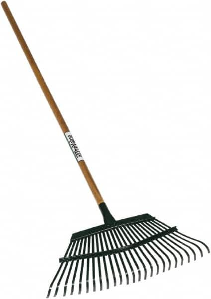 SEYMOUR-MIDWEST - Shrub Rake with 48" Straight Vinyl Coated Steel Handle - 1/2" Blade Width, 31 Tines, 7" Tine Length - Caliber Tooling