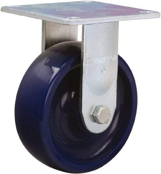 Hamilton - 6" Diam x 2" Wide x 7-1/2" OAH Top Plate Mount Rigid Caster - Polyurethane, 900 Lb Capacity, Sealed Precision Ball Bearing, 5 x 5-1/2" Plate - Caliber Tooling