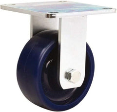 Hamilton - 5" Diam x 2" Wide x 6-1/2" OAH Top Plate Mount Rigid Caster - Polyurethane, 900 Lb Capacity, Sealed Precision Ball Bearing, 5 x 5-1/2" Plate - Caliber Tooling