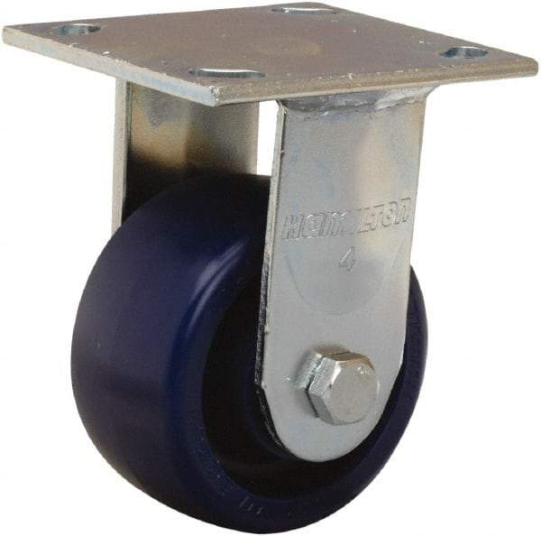 Hamilton - 4" Diam x 2" Wide x 5-5/8" OAH Top Plate Mount Rigid Caster - Polyurethane, 750 Lb Capacity, Sealed Precision Ball Bearing, 4 x 4-1/2" Plate - Caliber Tooling