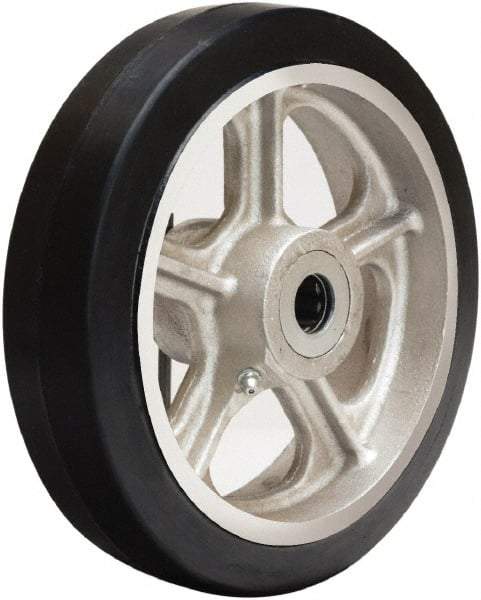 Hamilton - 8 Inch Diameter x 2 Inch Wide, Rubber on Cast Iron Caster Wheel - 500 Lb. Capacity, 2-1/4 Inch Hub Length, 1-3/16 Inch Axle Diameter, Plain Bore Bearing - Caliber Tooling