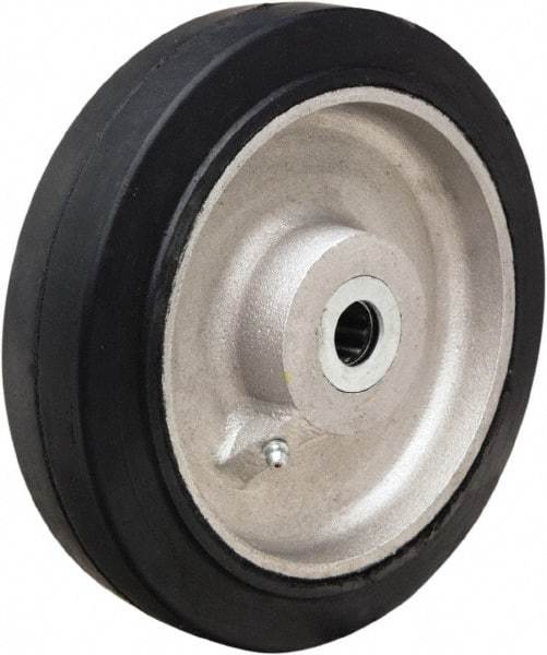 Hamilton - 8 Inch Diameter x 2 Inch Wide, Rubber on Aluminum Caster Wheel - 500 Lb. Capacity, 2-1/4 Inch Hub Length, 3/4 Inch Axle Diameter, Straight Roller Bearing - Caliber Tooling